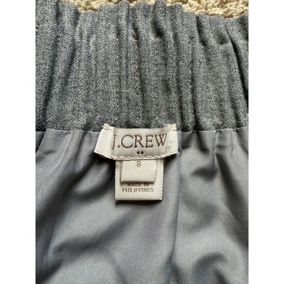 J. Crew Wool High Waisted Elastic Waist Sidewalk Mini Skirt Gray Women's Size 8 - Picture 5 of 9